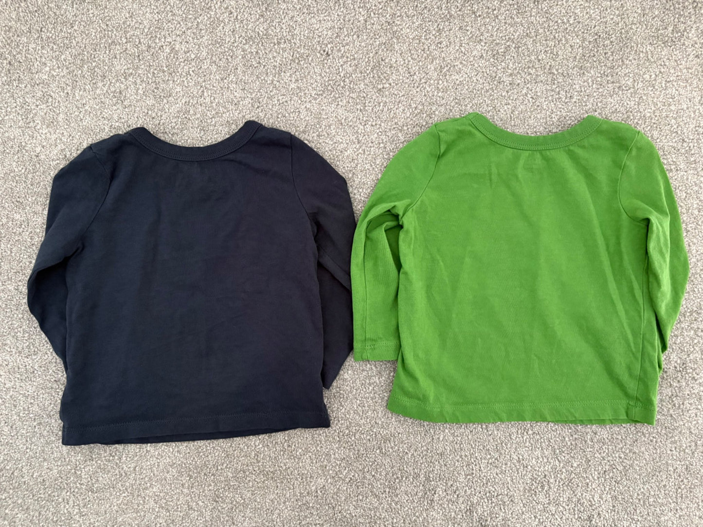 Joe Fresh Baby Boys’ Graphic Long Sleeves, 2 Shirts, Blue/Green, 12-18 months , Kids 18 Month (12-18M)