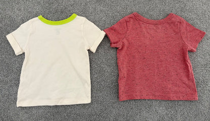 Joe Fresh Baby Boy’s T-shirts, 2 Shirts - Mickey Mouse and Heather Red, 6-12 months, Kids 12 Month (9-12M)