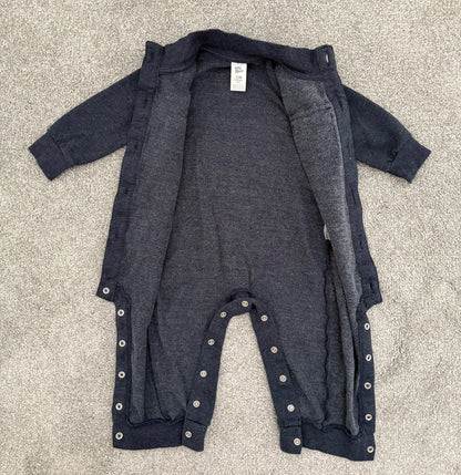 Carter’s Lightweight Fleece Mock Neck Coverall, Heather Blue, 12 months, Kids 12 Month (9-12M)