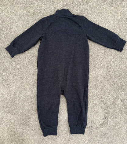 Carter’s Lightweight Fleece Mock Neck Coverall, Heather Blue, 12 months, Kids 12 Month (9-12M)