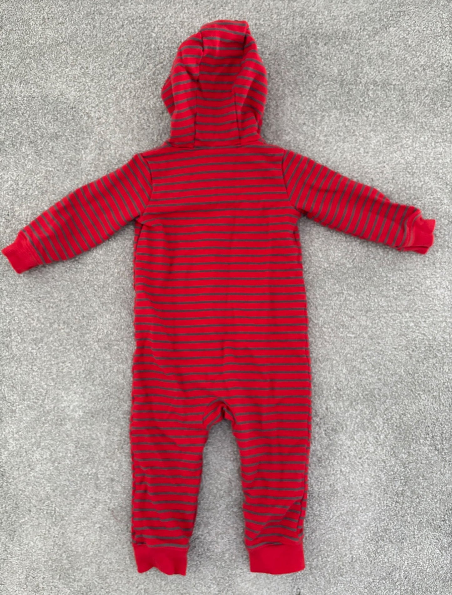Carter’s Valentine's Day Hooded Jumpsuit, Red Stripe, 18 months, Kids 18 Month (12-18M)