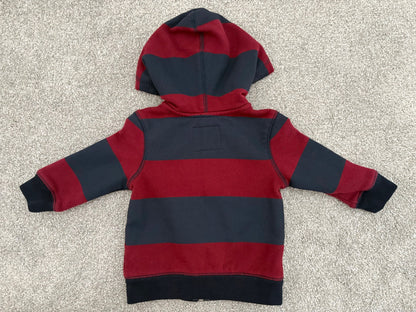 Carter’s OshKosh Logo Zip Hooded Jacket, Blue and Red Stripe, 6-9 months, Kids 9 Month (6-9M)