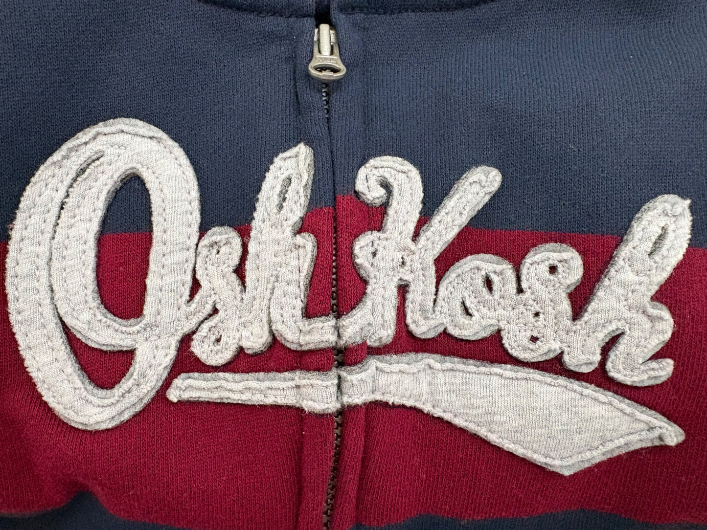 Carter’s OshKosh Logo Zip Hooded Jacket, Blue and Red Stripe, 6-9 months, Kids 9 Month (6-9M)