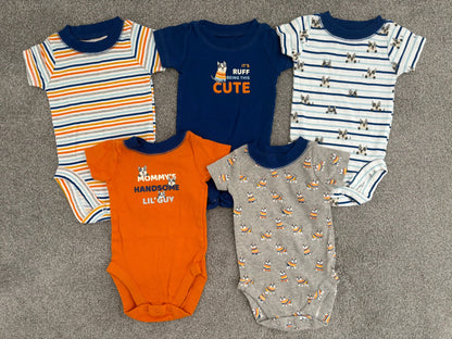 Bundles Baby Place Baby Boys Dogs Bodysuit 5-Pack, 3-6 months, Kids 6 Month (3-6M)