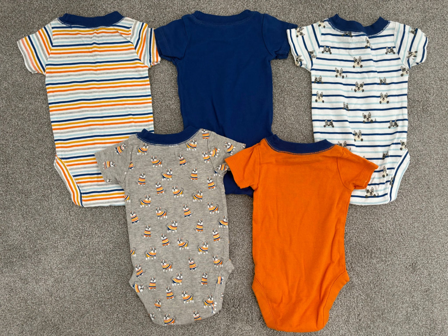 Bundles Baby Place Baby Boys Dogs Bodysuit 5-Pack, 3-6 months, Kids 6 Month (3-6M)