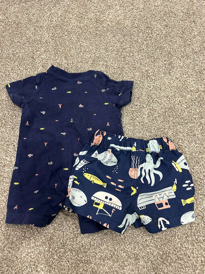 Summer Boys Outfit and Trunks, Kids 3 Month (0-3M)