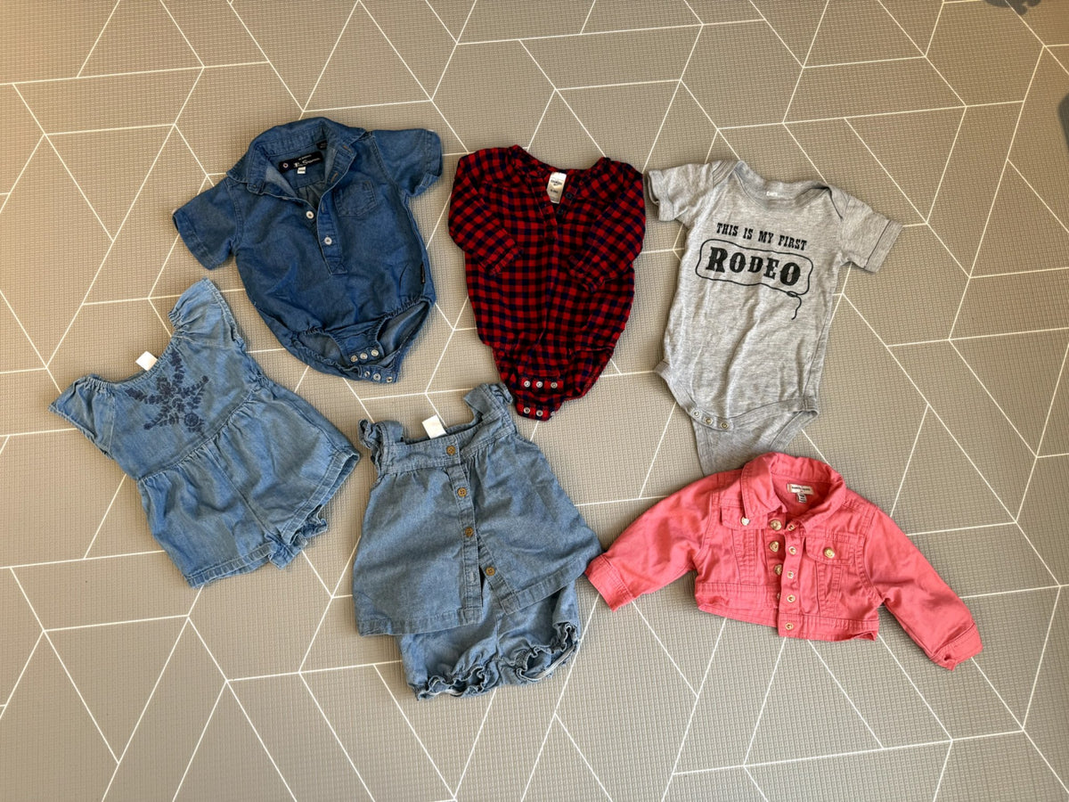 Baby Girl Stampede Clothing Bundle, Kids 6 Month (3-6M)