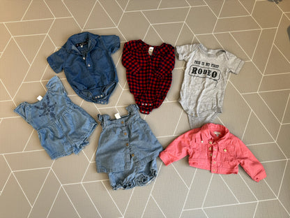 Baby Girl Stampede Clothing Bundle, Kids 6 Month (3-6M)