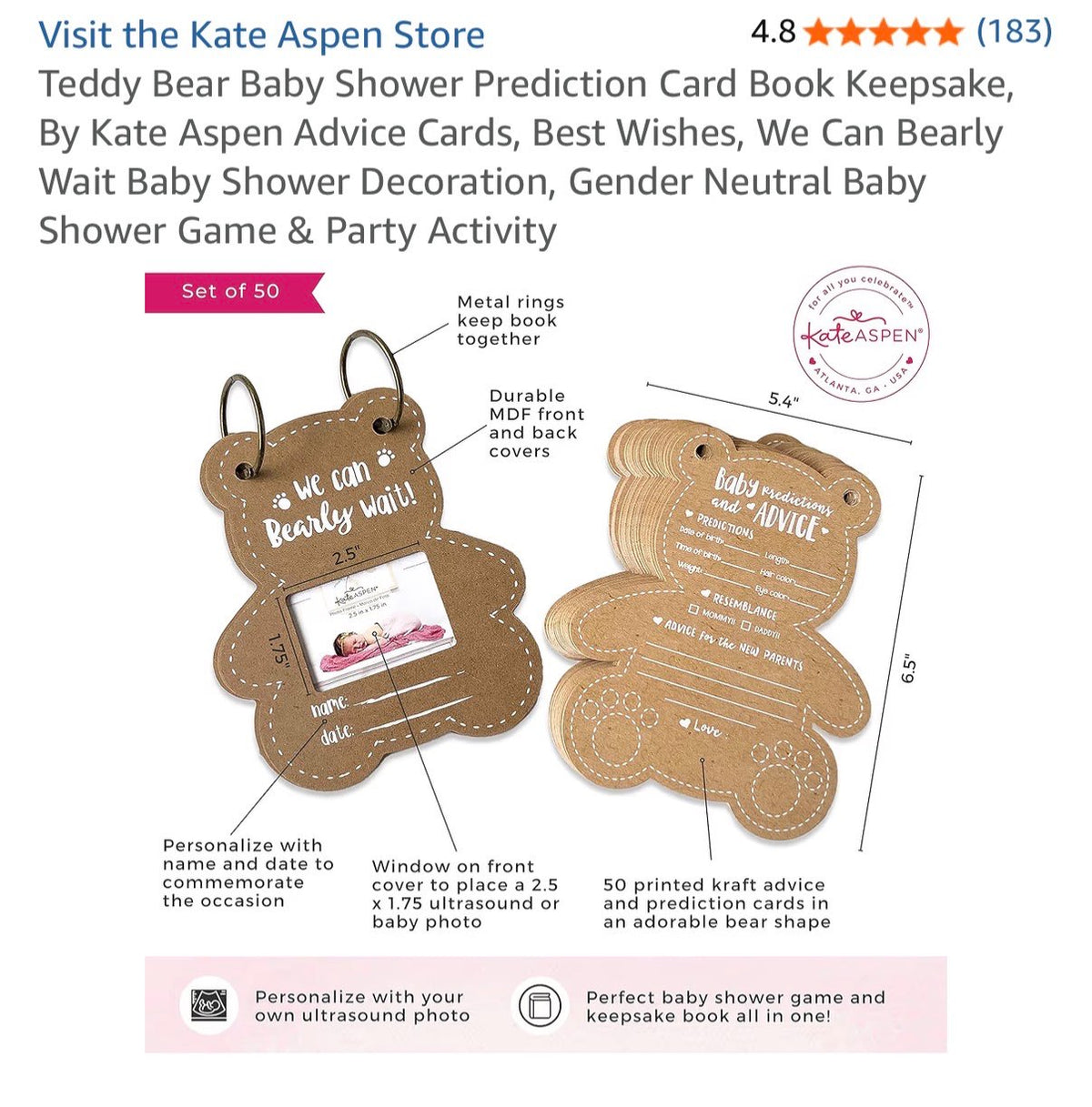 Baby Shower Prediction Cards