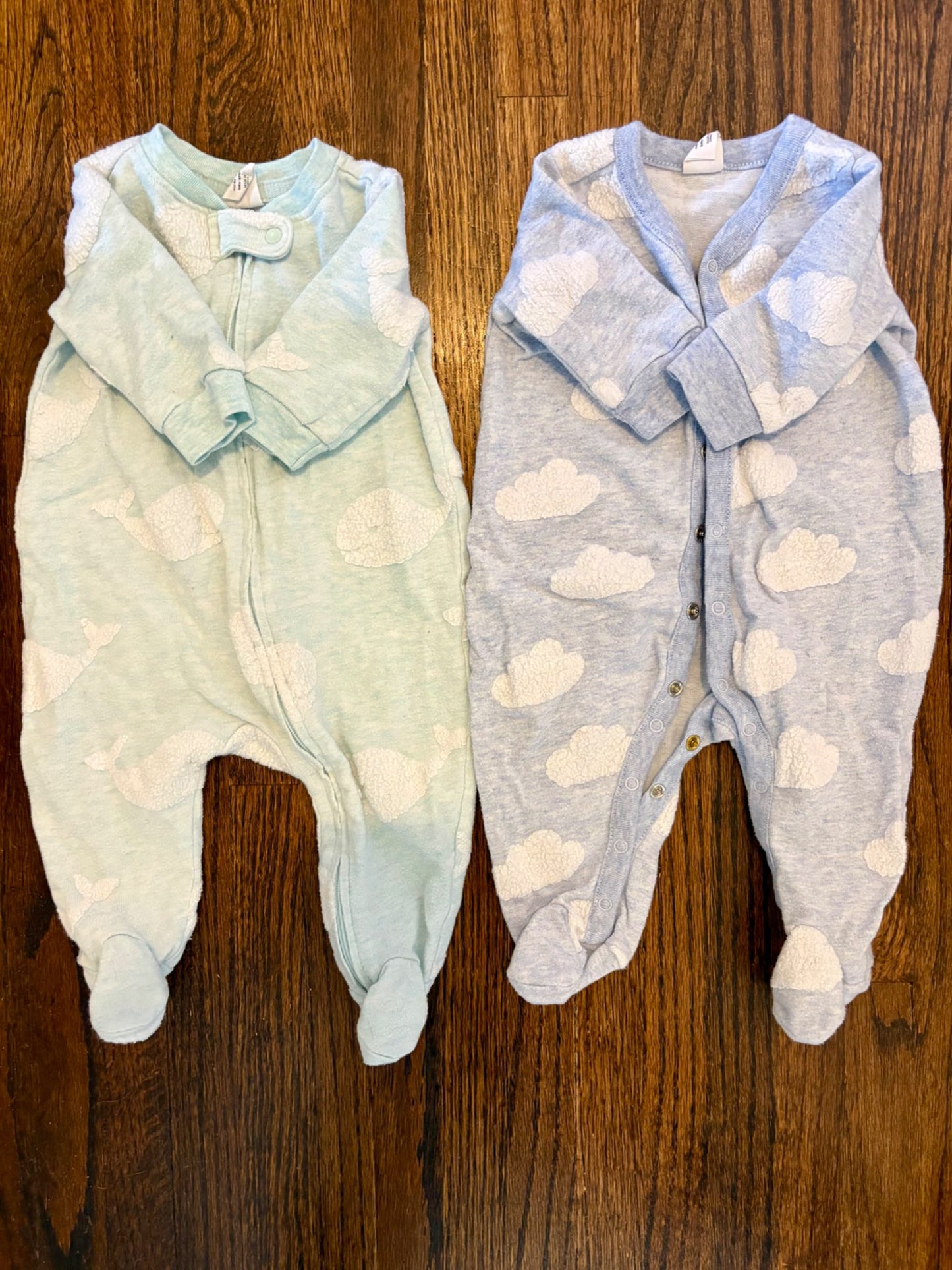 Baby Gap Onesies, 0-3 months, cloud and whale patterns, Kids 3 Month (0-3M)