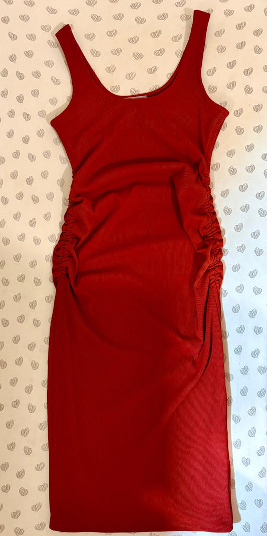 Orange Sleeveless Thyme Maternity Dress, Size Small, Maternity S (4-6)