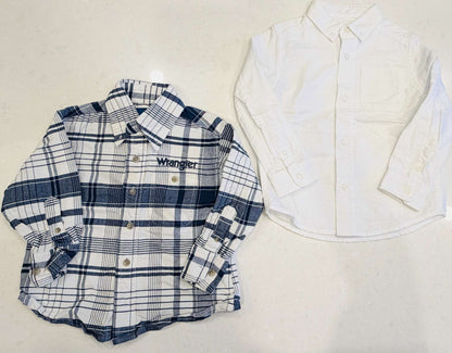 Baby Boy Button-Up Shirts and Vest Bundle, Size 0-3T, VGUC, Kids 2T