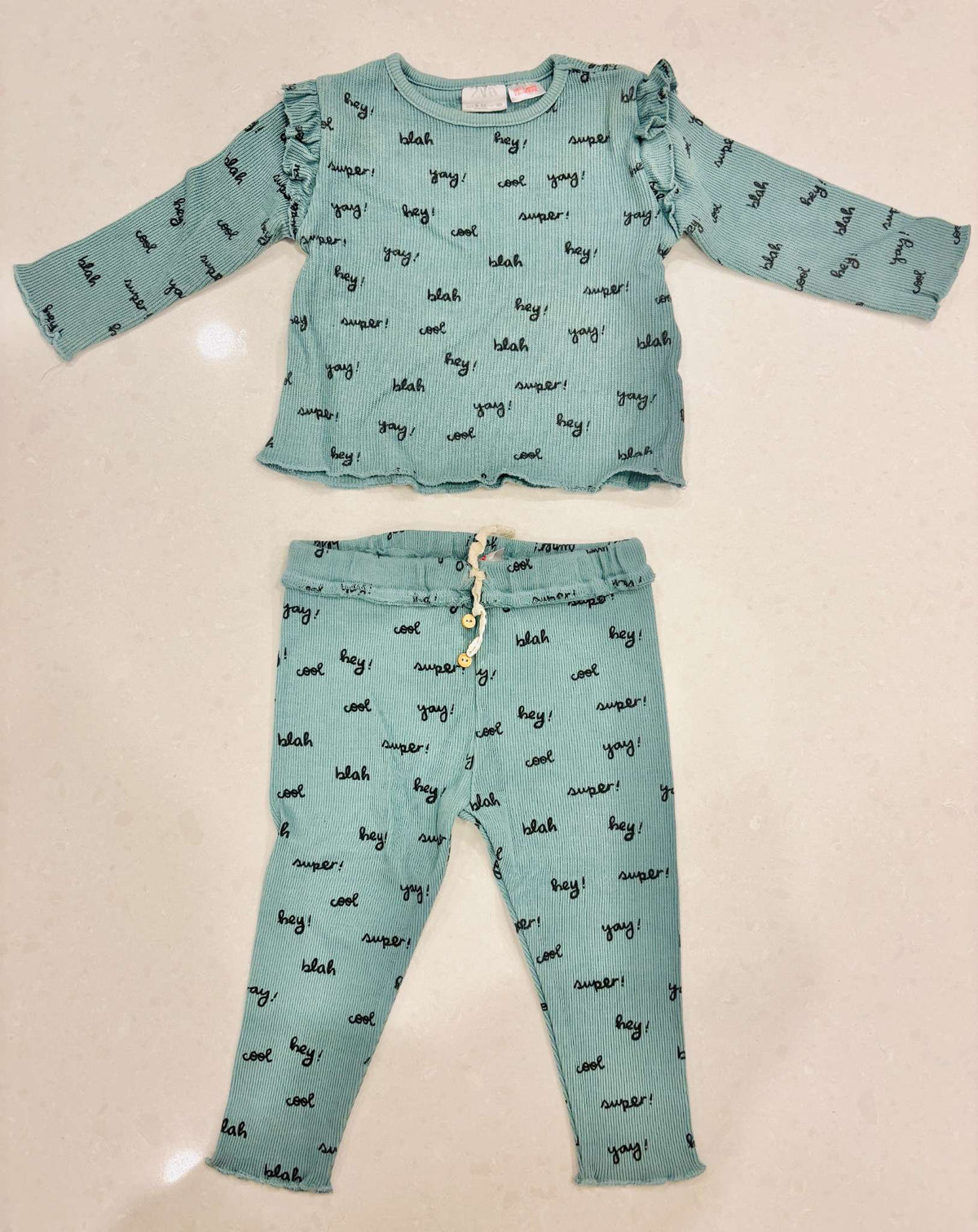 Zara Girl's Long Sleeve Outfit, 9-12m, Kids 12 Month (9-12M)