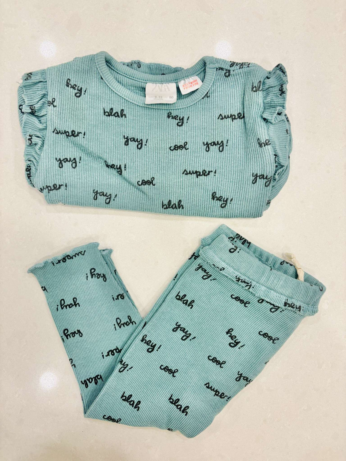 Zara Girl's Long Sleeve Outfit, 9-12m, Kids 12 Month (9-12M)