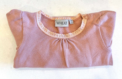 Wheat Pink Long Sleeve Onesie, 9m, Kids 9 Month (6-9M)