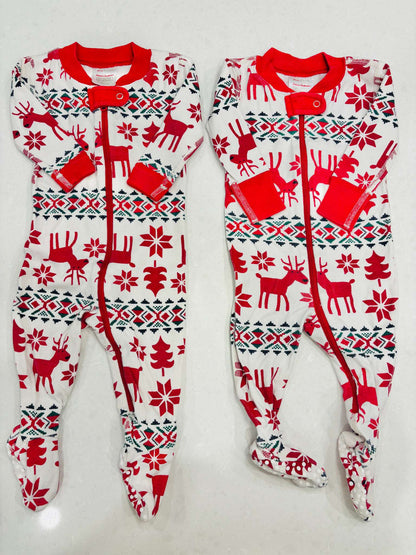 Twin Christmas Pajamas, Hanna Andersson, Size 3m-3T, VGUC, MSRP $36/each, Kids 6 Month (3-6M)