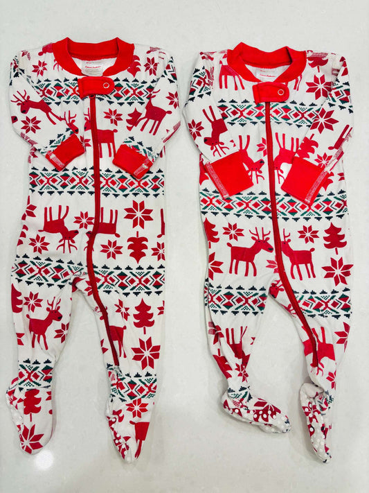 Twin Christmas Pajamas, Hanna Andersson, Size 3m-3T, VGUC, MSRP $36/each, Kids 6 Month (3-6M)