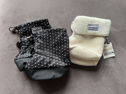 Stonz Booties and Fleece Liners - Size Large, Shoes 5 (Walkers:12-24 mth)