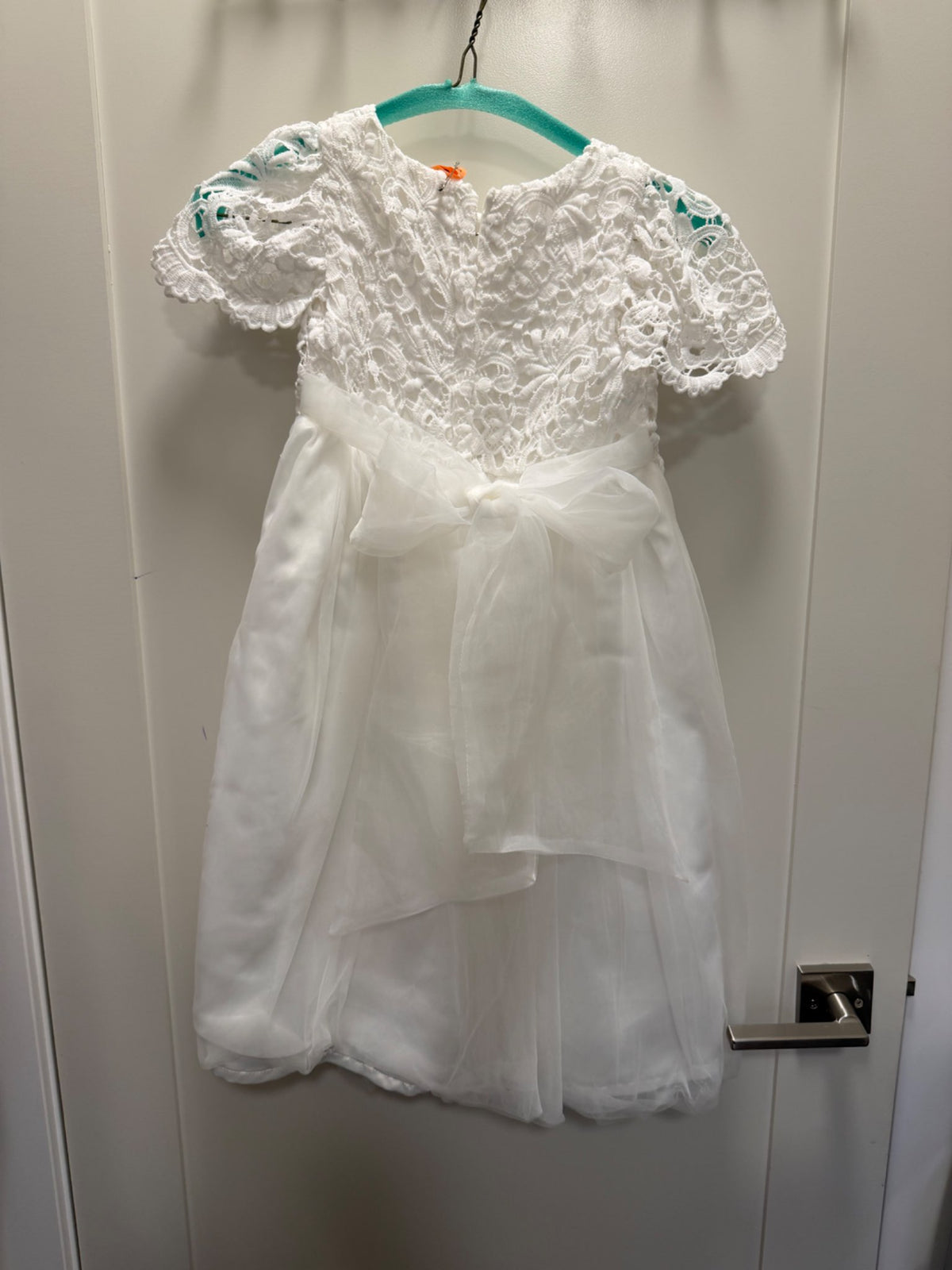 Lace & tulle ivory dress with bow size 5 , Kids 5/5T