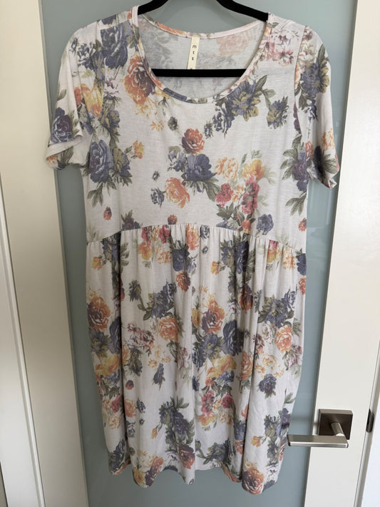 Floral dress - bump friendly , Maternity M (8-10)