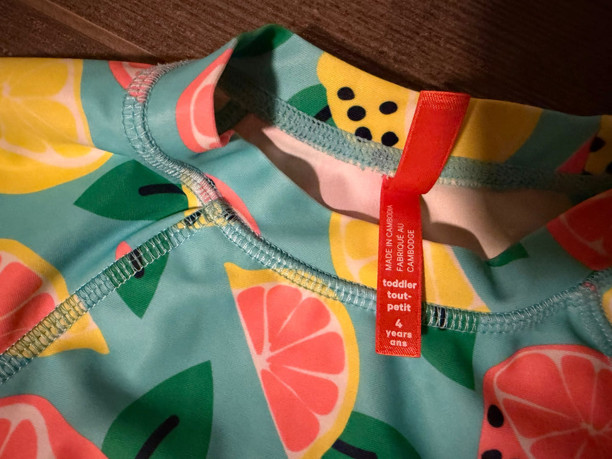 Adorable lemon swimsuit size 4 , Kids 4/4T