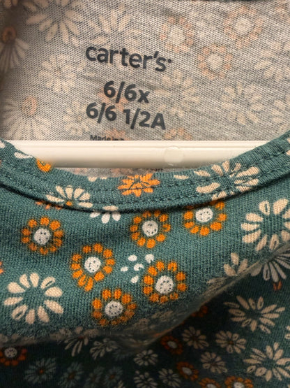 Matching green floral dresses 6 & 8 , Kids 6/6X