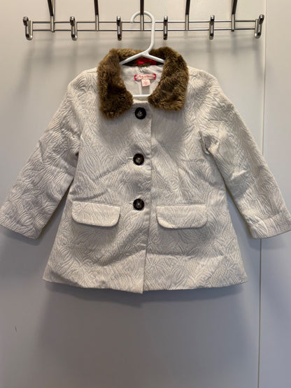 Adorable dress coat with faux fur collar size 2, Kids 2T