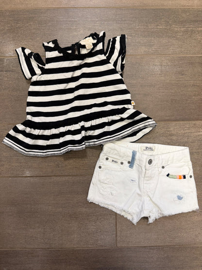 Polo shorts 3T & Kate spade top 24M (fits big) , Kids 3T