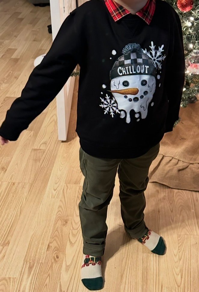 Bamboo Snowman Crewneck, Kids 4/4T