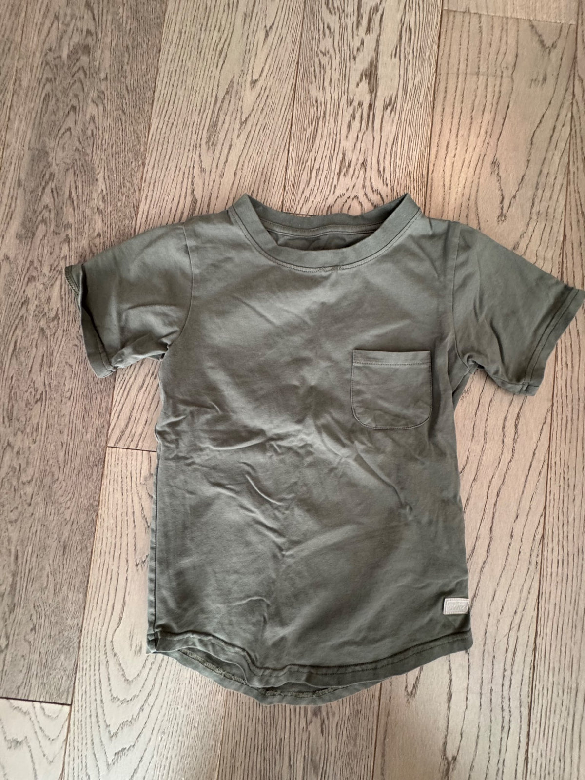 Olive Green Pocket Tee, Kids 6/6X
