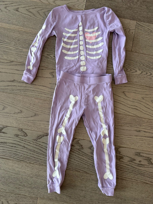 Skeleton Glowing Pjs - Size 4/5, Kids 5/5T
