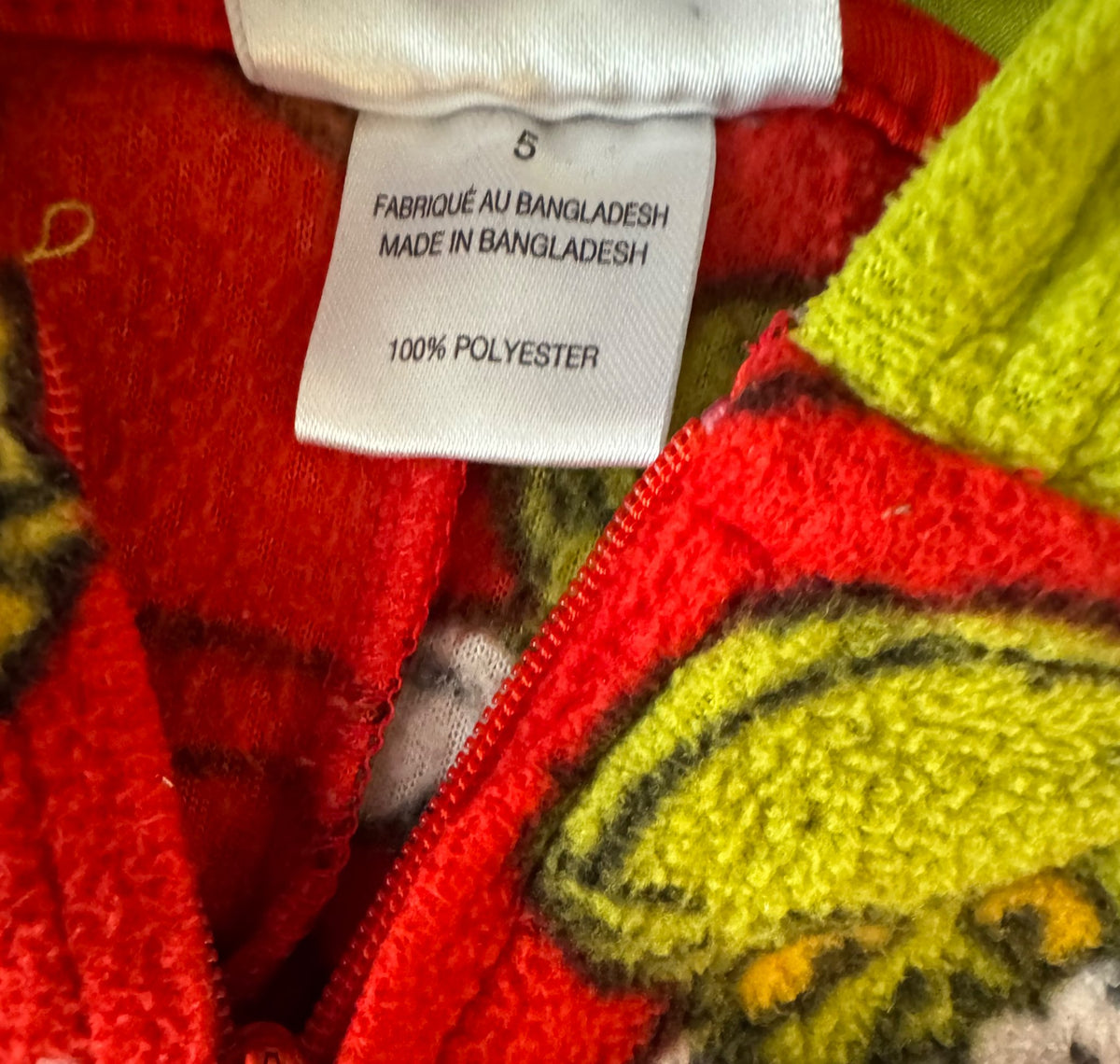 Grinch Onesie - size 5, Kids 5/5T