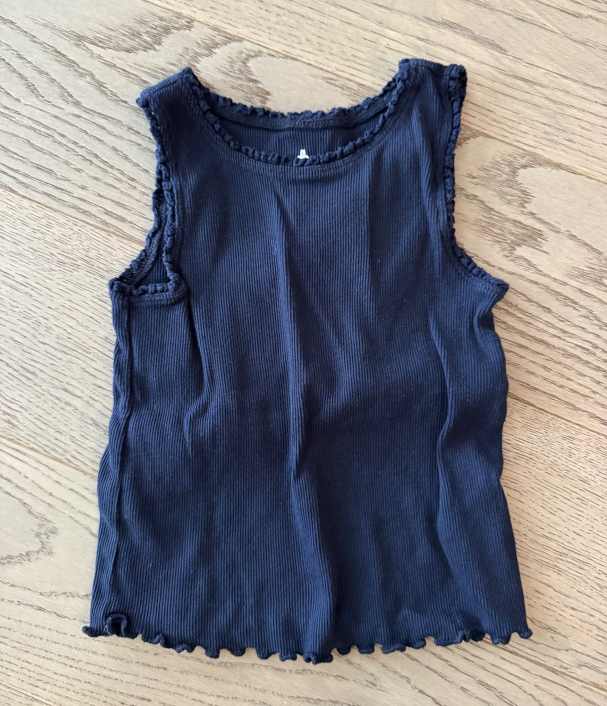Navy Ribbed Tank Top, Kids 4/4T
