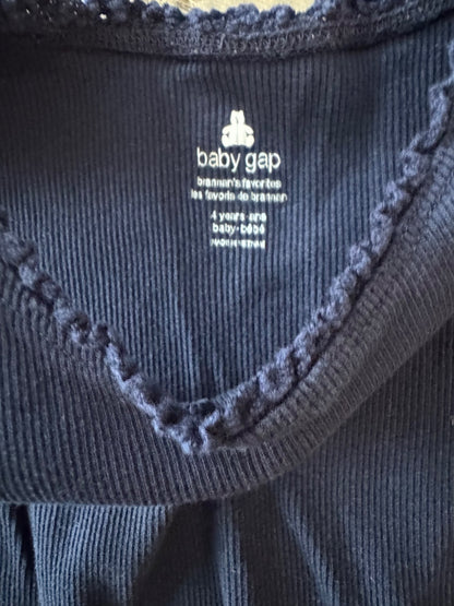 Navy Ribbed Tank Top, Kids 4/4T