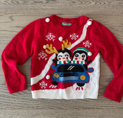 Penguin “ugly” Christmas Sweater size 5/6, Kids 5/5T