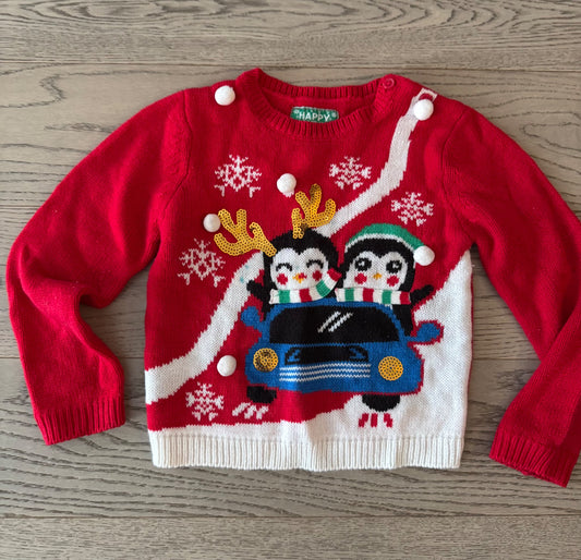 Penguin “ugly” Christmas Sweater size 5/6, Kids 5/5T