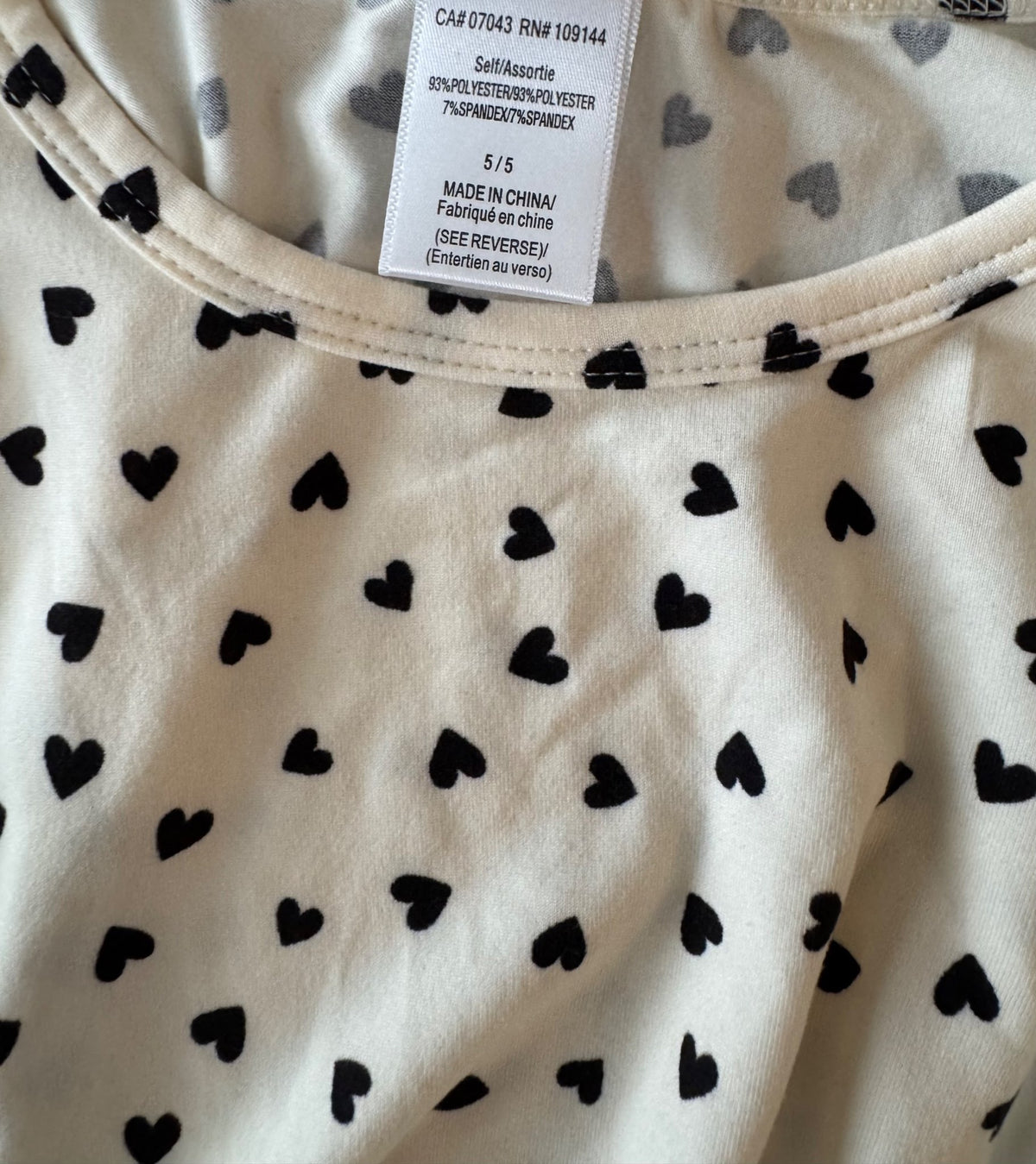 Long Sleeve Heart T-shirt , Kids 5/5T