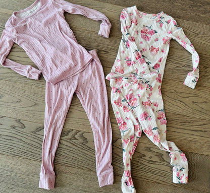 Soft Ribbed Pajamas x2 , Kids 3T