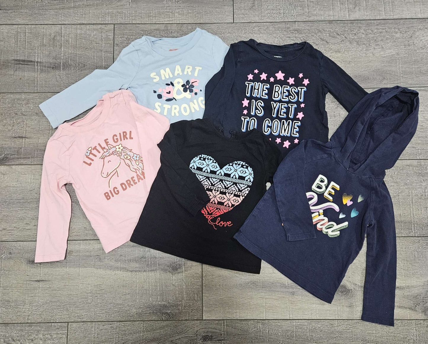 Toddler Girls Graphic Tee 5 Pack, Kids 24 Month (18-24M)