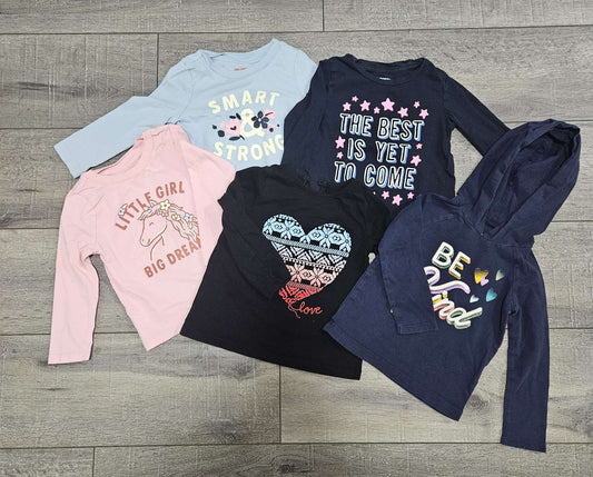 Toddler Girls Graphic Tee 5 Pack, Kids 24 Month (18-24M)