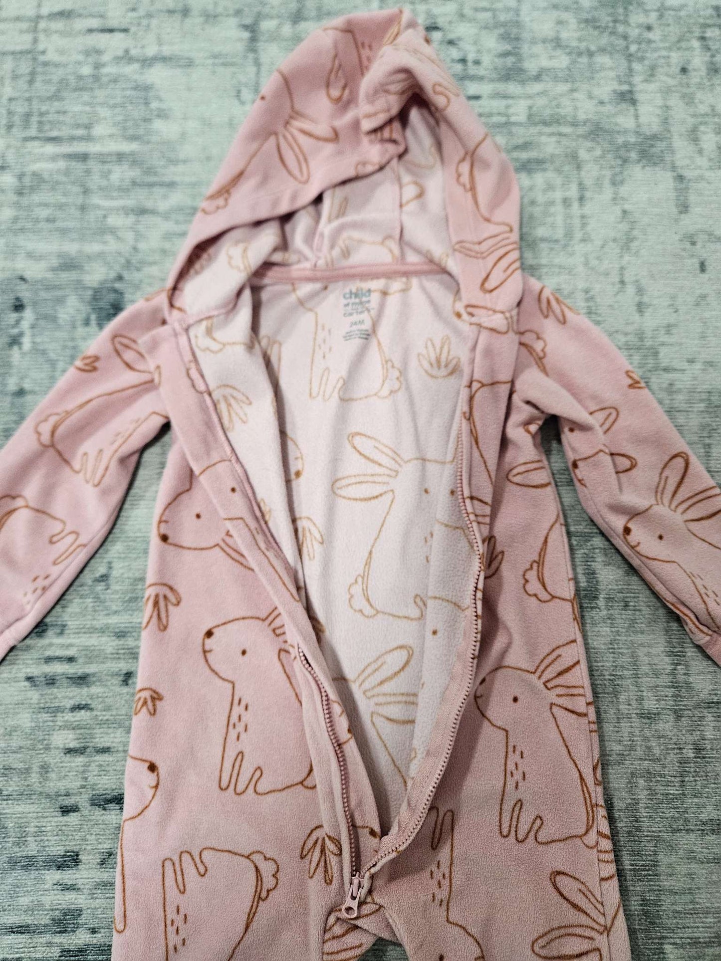 One-Piece Fleece Hooded Jumpsuit, Kids 24 Month (18-24M)