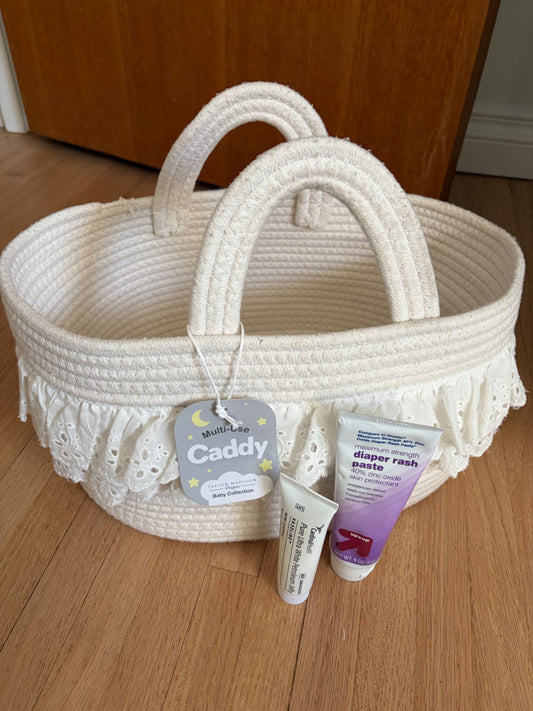 Diaper caddy and creams
