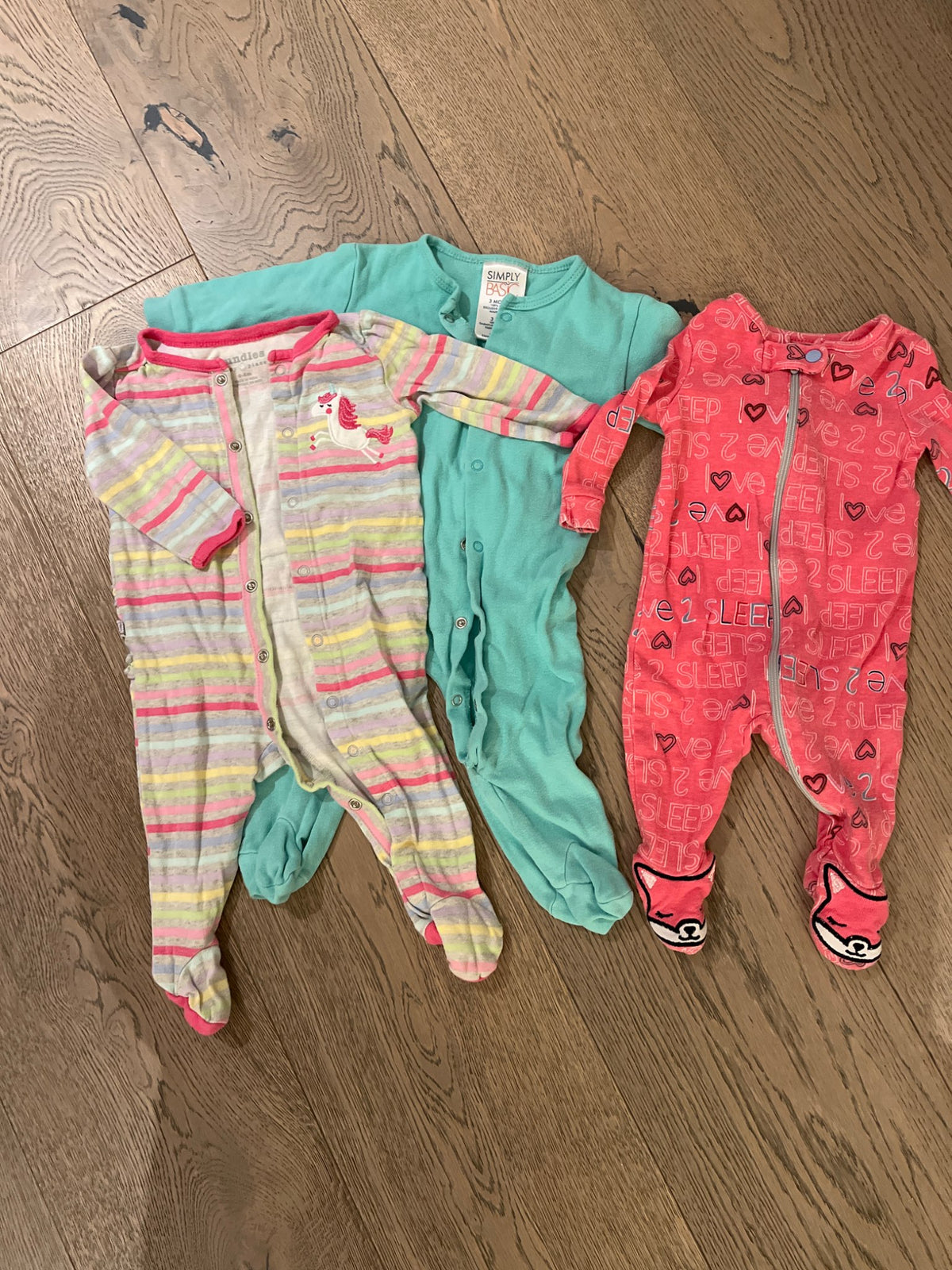 Baby girl sleeper bundle, Kids 3 Month (0-3M)