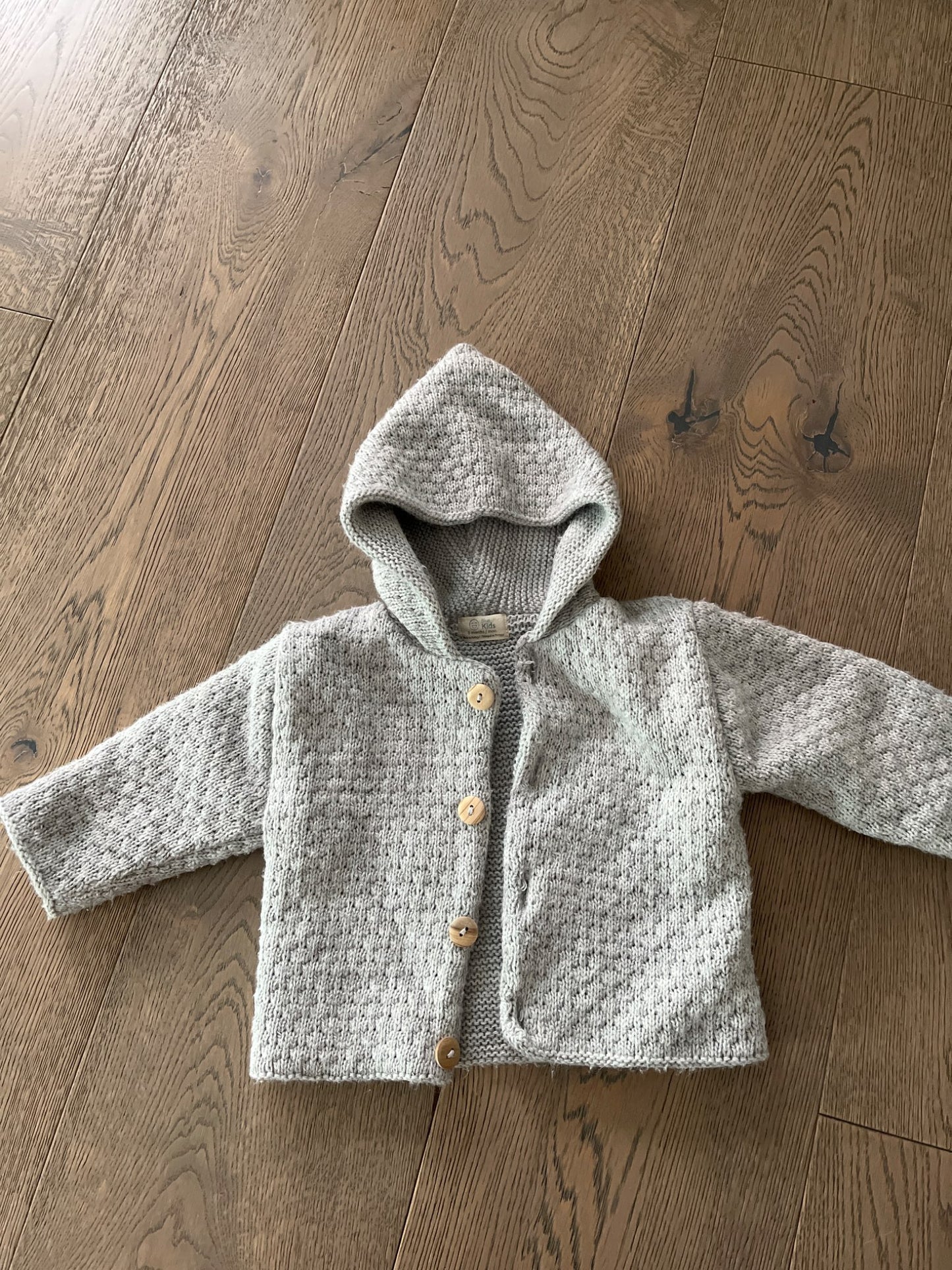Grey Knit Sweater, Kids 6 Month (3-6M)
