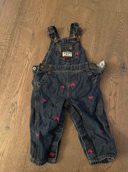 Osh kosh jean overalls with dove detail, Kids 9 Month (6-9M)