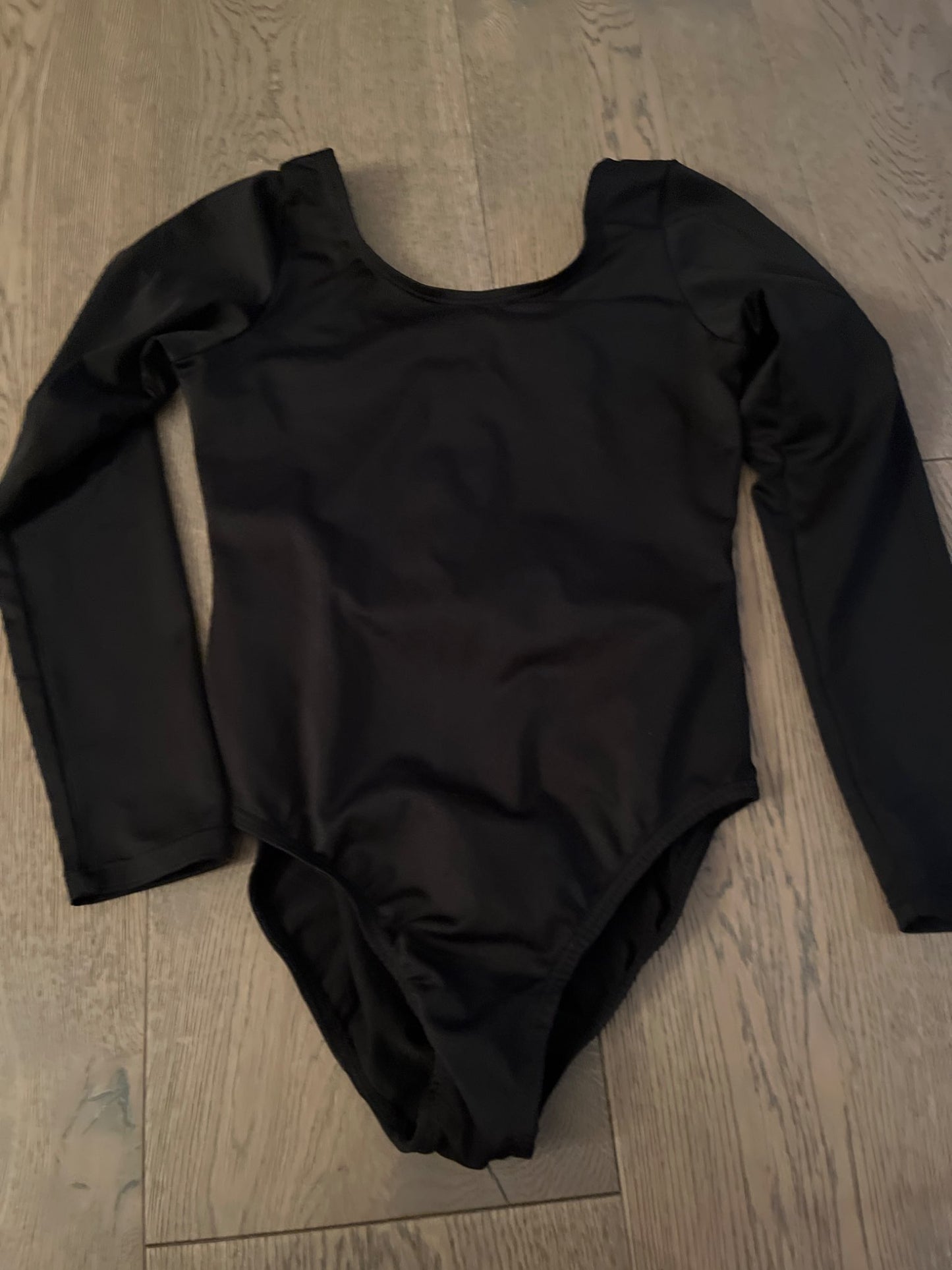 Long sleeve black dance bodysuit , Kids 7