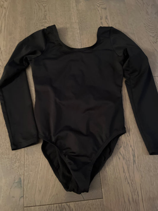 Long sleeve black dance bodysuit , Kids 7