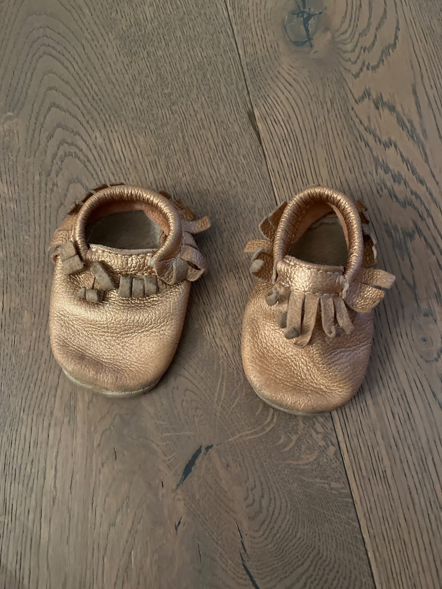 Rose gold minimocs, Shoes 3 (Baby: 0-12 mth)