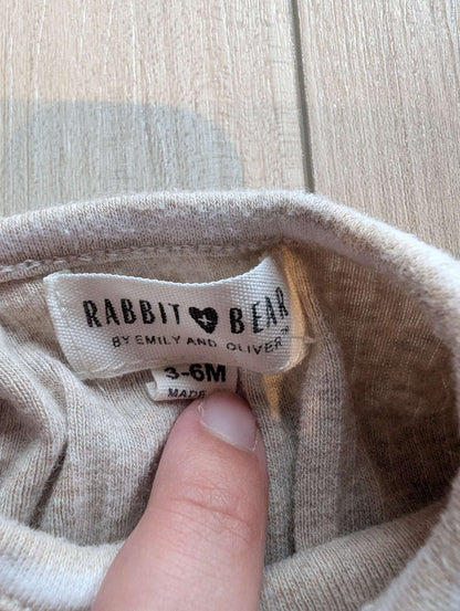 Gender Neutral 3-6 Month Rabbit + Bear Jumpsuit , Kids 6 Month (3-6M)