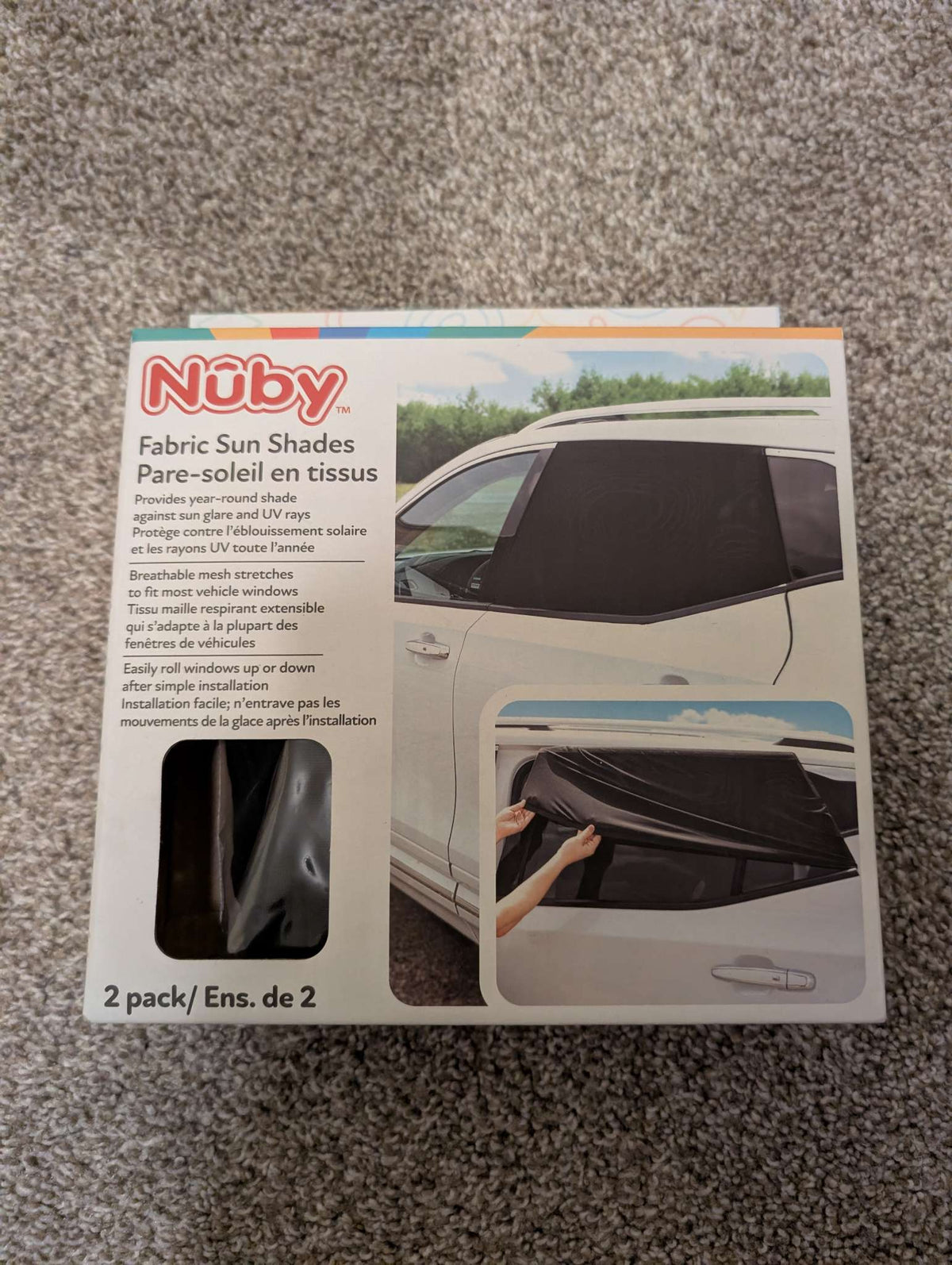 BNIB Nuby Car Shades - 2 Pack - MSRP: $16.97